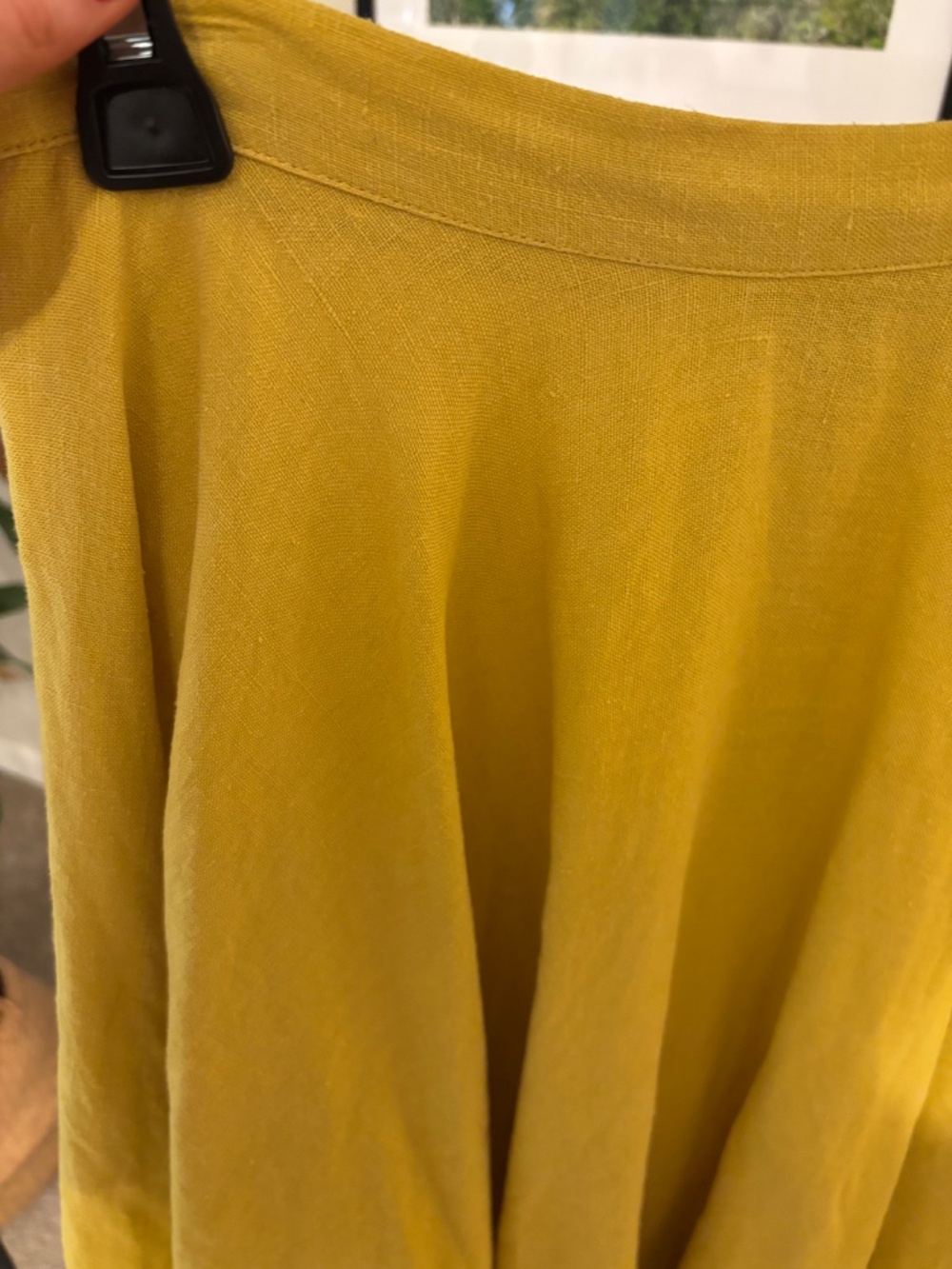 Linen Handmade Studio 100% Linen Yellow Full Circle Skirt, EUC, Size 6 - Picture 7 of 7